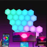 1-24 PCS Touch Sensor LED Night Light Sensitive Hexagonal LED Quantum Lamp Modular Hexagons Creative Decoration Wall Lamp Night Lights