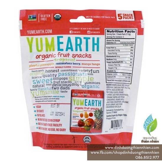 Hcmkẹo mềm trái cây hữu cơ yum earth organic fruits snack mix 2 loại 2 gói - ảnh sản phẩm 4