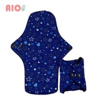 AIO Love Hearts Stars Blue Washable Cotton Menstrual Gasket Lady Mom Reusable Postpartum Nursing Pad Absorbent Hygiene Napkin