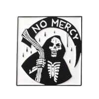 Dark Death Brooches NO MERCY Hell Sickle Skeleton Enamel Pin Black Robe Devil Skull Halloween Jewelry gifts kids Gothic Badge Fashion Brooches Pins