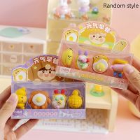 1Set Random Cute Vitality Creative Breakfast Dessert Food Eraser Set Kawaii Rubber Pencil Eraser Student Supplies Stationery