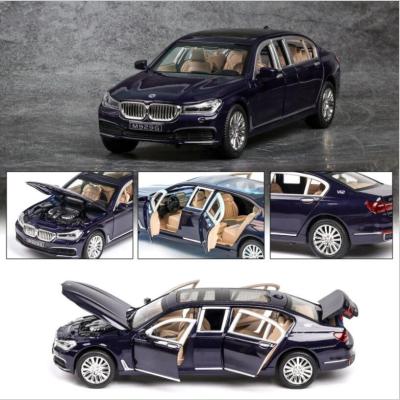 1:24 BMW 760LI ล้อแม็กรถยนต์รุ่นเสียงและแสงดึงกลับคอลเลกชัน D Iecast ยานพาหนะรถยนต์ของเล่นสำหรับเด็ก