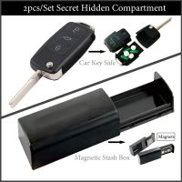 2pcs/Set Secret Stash Box Magnetic Key Safe Box And Car Key Fob Safe Hidden Secret Compartment For Outdoor Festival Pill Box