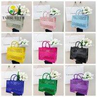 TARSURETH 2022 Summer Multi-functional Hollowed Out Shopping Basket Handbag Large Capacity PVC Jelly Bag Beach Bag