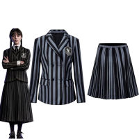 Addams Family Halloween Costume Girls วันพุธ Addams Jenna Ortega Nevermore Academy Uniform Cosplay