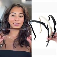 Bando plastik elegan untuk wanita kacamata hitam baru bentuk bingkai ikat kepala padat dekorasi rambut Hoop mode Aksesoris Rambut