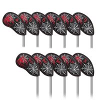 Golf Club #1 #3 #5 UT Wood Headcovers Spider Pattern Golf Club Head Cover For Driver/Hybrid Cover Blade Putter Cover PU Leather