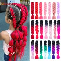 Alileader Synthetic Jumbo Braids Yaki jumbo Braiding Hair Synthetic Jumbo Braids Hair Rainbow Color Braiding Fake Hairs