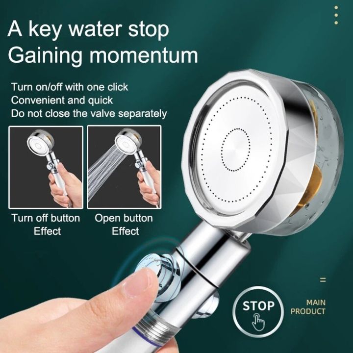 2021-shower-head-water-saving-flow-360-degrees-rotating-with-small-fan-abs-rain-high-pressure-spray-nozzle-bathroom-accessories-by-hs2023