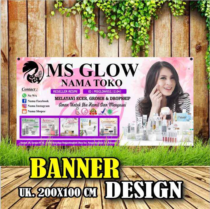 Banner Spanduk Ms Glow Skincare Besar, Produk Skincare Keren 