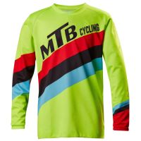 Mens Green Four Long Downhill Cycling Jerseys Mountain Bike MTB Shirts Offroad DH Motorcycle Motocross Sport Clothing Bike 2021