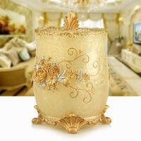 Office Kitchen Trash Bin Recycling Bedroom Household Garbage Bin Gold Fashion Luxury Design Toilet Cubo Basura Cleaning Tools BY