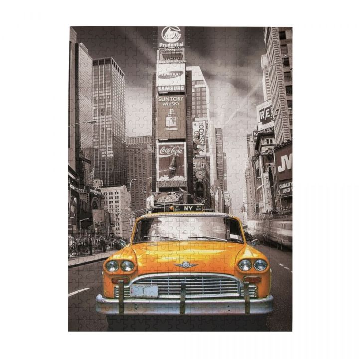 new-york-yellow-cab-wooden-jigsaw-puzzle-500-pieces-educational-toy-painting-art-decor-decompression-toys-500pcs