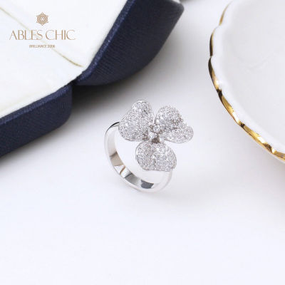 Solid 925 Silver Rose als CZ Flower tail Rings Paved Cubic Zirconia Stones Wedding Ring Quality Fine Jewelry 2021