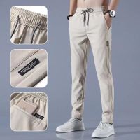 6 Colors Mens Trousers Spring Summer New Thin Green Solid Color Fashion Pocket Applique Full Length Casual Work Pants Pantalon