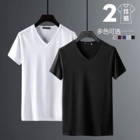 287303G เสื้อยืดแขนสั้น คอวี สีพื้น แบบทันสมัย สําหรับผู้ชาย