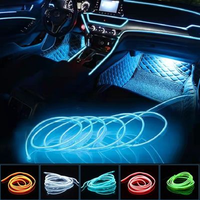 Car LED Strip Interior Decorative Lamps Strips Atmosphere Lamp Cold Light Decorative Dashboard Console LED Ambient Lights 1/3/5M