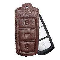 ◕✌ Leather Car Key Cover Case Shell for Volkswagen CC Passat B6 B7 3C CC Magotan R36 B5 B7L Golf 4 7 Polo Tiguan Scirocco 2010-2015