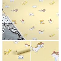 ( Pro+++ ) สุดคุ้ม Wallpaper ลายแมว-สีเหลือง วอลเปเปอร์สติ้กเกอร์ ติดผนัง โมเดิร์น ราคาคุ้มค่า วอลเปเปอร์ วอลเปเปอร์ ติด ผนัง วอลเปเปอร์ สวย ๆ วอลเปเปอร์ 3d