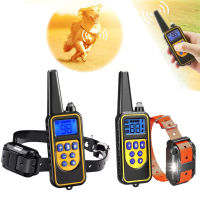 Electric Remote 800m Waterproof Rechargeable Dog Training Device LCD Display BeepVitionElectric Shock All Size Dog Collar