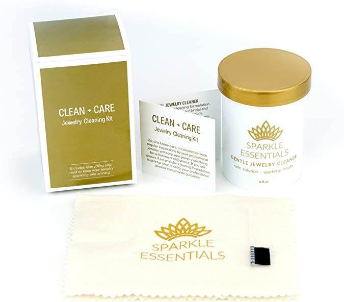Sparkle Essentials Gentle Jewelry Cleaner Safe Solution + Sparkling