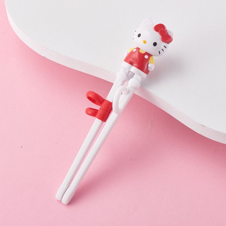 hot-2023-kawaii-hellokittys-ชุดเครื่องใช้บนโต๊ะอาหารสำหรับเด็กการเรียนรู้ตะเกียบส้อมที่เก็บทัพพีกล่องตุ๊กตาอนิเมะมีดสแตนเลสของขวัญ