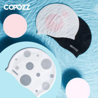 Copozz Elastic Silicon Rubber Waterproof Protect Ears Long Hair Sports Swim Pool Hat Free size Swimming Cap for Men Women s