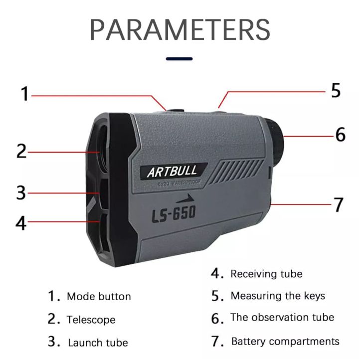 กล้องวัดระยะกอล์ฟ-artbull-ls-650-golf-laser-rangefinder-3-lens-กล้องวัดระยะกอล์ฟ-golf-3-เลนส์-รุ่นใหม่กันน้ำระดับipx4