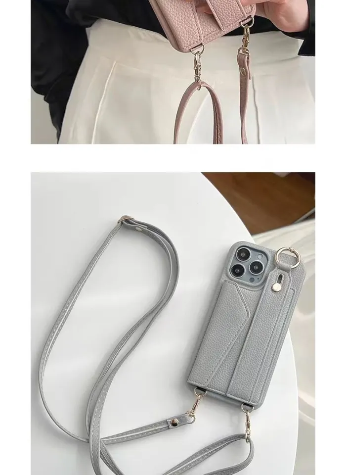 Crossbody Wrist Strap Wallet Leather Cover For iPhone 15 14 13 12
