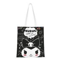 Sanrio Kuromi Tas Jinjing Kanvas กระเป๋าช้อปปิ้งสุภาพสตรีถุงผ้าช้อปปิ้ง