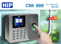 HIP CMi686 เครื่องสแกนลายนิ้วมือเพื่อบันทึกเวลา เครื่องแสกนนิ้วใช้แทนเครื่องตอกบัตร แถมฟรี คู่มือการใช้งานภาษาไทย