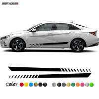 1คู่ Racing Sport Car ประตูด้านข้างกระโปรงสติกเกอร์ Auto Body Decor ยาวลายไวนิลสำหรับ Hyundai Elantra รถอุปกรณ์เสริม