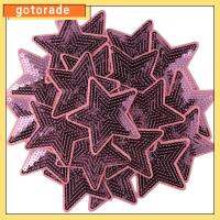 GOTORADE 20pcs สีชมพูอมชมพู ดาวเหล็กบนแพทช์ 8.58.3ซม. ค่ะ โพลีเอสเตอร์ ดาวตกแต่งปักเย็บบน/เหล็กบนแพทช์ เสื้อผ้าดีไอวาย เลื่อมดาว สำหรับผู้หญิง