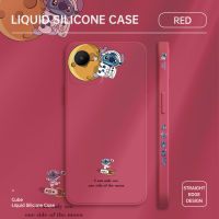 Orico เคสติดกล้องลายการ์ตูน C30S Realme ภาพการ์ตูนนักบินอวกาศดีไซน์ดวงจันทร์เคสโทรศัพท์ดีไซน์ด้านข้างแบบขอบสี่เหลี่ยมปลอกซิลิโคนน้ำคลุมทั้งหมดเคสป้องกันทนแรงกระแทกกล้อง