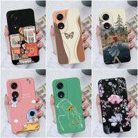 เคสสำหรับ Oppo A58 A78 5G 2023เคสมือถือสุดหรูกันกระแทก TPU แบบนิ่มที่เป็นซิลิโคนเหลวแบบดอกไม้ผีเสื้อด้านกันชนเคสห่อหุ้มสำหรับ Oppo A17k Capa Fundas