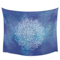 Blue Mandala Tapestry Wall Hanging Fabric Hippie Beach Blanket Living Room Decor Bedroom Background Carpet Cloth Covering