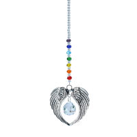 {คลังสินค้าพร้อม} Bead Angel Wings Crystal Suncatcher อุปกรณ์เสริมแสงสว่าง Rainbow Chaser Decor