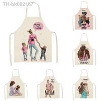 ✳ Cute Pink Girl Printed Cotton Linen Sleeveless Apron Kitchen Aprons Women Home Cooking Baking Waist Bib Pinafore Delantal Cocina