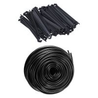 50Pcs C-Shaped Garden 4 / 7mm Drip Irrigation Pipe Bracket &amp; 1x 50M Watering Tubing Hose Pipe 4/7mm Hose Drip