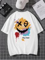 Smile Mood Print, Mens Casual Crew Neck Short-Sleeve  Fashion Summer T-Shirts Tops, Mens Outfits Tee,Regular Oversize Tees