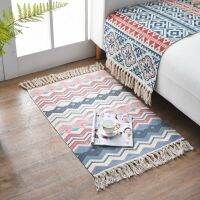 Macrame Cotton Linen Car 60x90cm Non-slip Geometric Printed Floor Mat Doormat Livingroom Bedroom Cars Area Rug