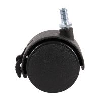 THLB0P Furniture Swivel Locking Caster 8mm Screw Stem 2-inch Dia Wheel Black