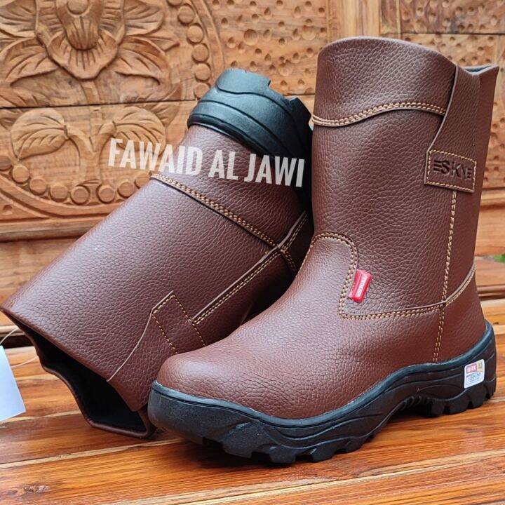 SI Sepatu Safety boot King Skn Kulit Saude Impor Ujung Besi Terbaik