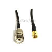 5 pcs RF Coaxial SMA Male to UHF Female Connector Pigtail Cable Black 40CM RG58 Cable Connector