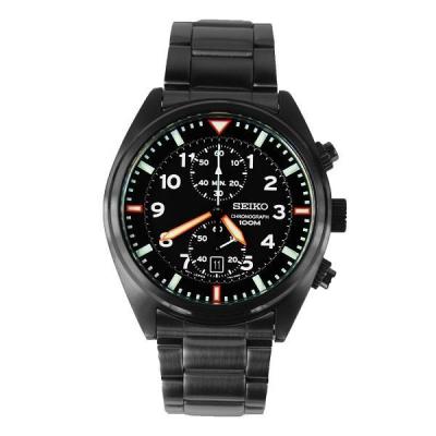 JamesMobile นาฬิกาข้อมือผู้ชาย Seiko Motor Sport Chronograph รุ่น SNN237P1 นาฬิกากันน้ำ100เมตร นาฬิกาสายสแตนเลส  - Black