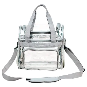 Large Clear Lunch Bag / Lunch Box with Adjustable Strap and Front Storage Compartment