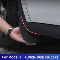 สำหรับ Tesla รุ่น Y 2019-2022 2023 Fender Punch-Free Fenders Anti-Sludge ในวันที่ฝนตกรถ Accessories