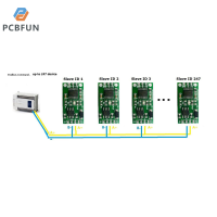 pcbfun พอร์ตอนุกรมโมดูลการควบคุมระยะไกลแบบตั้งเซ็นเซอร์โมดูลอุณหภูมิ DS18B20 RS485 TTL