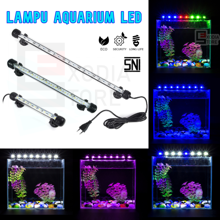 Emico Lampu LED Aquarium Submersible Light 3.5 Watt 4 Watt 6 Watt Panjang 17 Cm 27.5 Cm 37.5 Cm ...