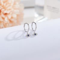 【CC】 REETI 925 Sterling Inlaid Eyes Hoop Earrings Ear Jewelry Gifts